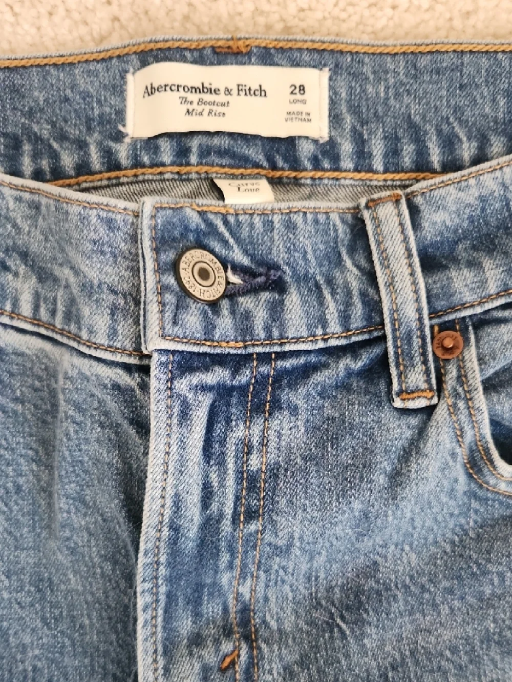 Abercrombie & Fitch Medium Blue Straight-Leg Jeans - Picture 2 of 3